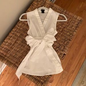 Ann Taylor Sleeveless Wrap Top